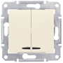 Выключатель двухклавишный с подсветкой Schneider Electric Sedna 10А Слоновая кость SDN0300323